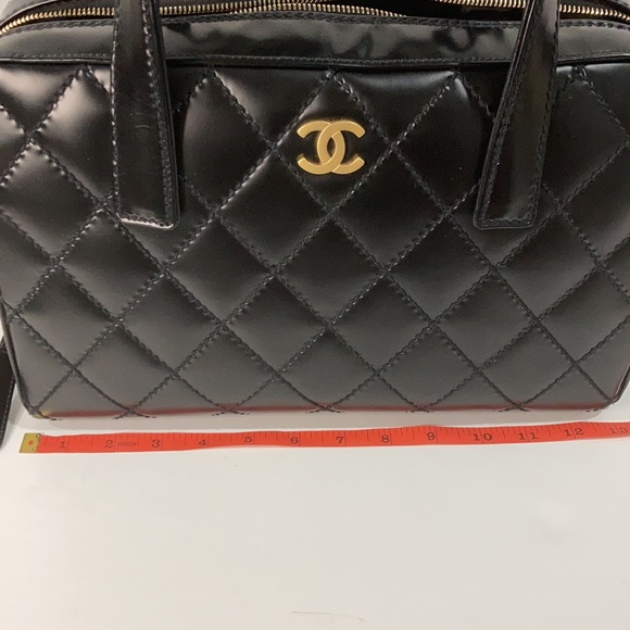 AUTHENTIC CHANEL WILD STITCH PATENT MEDIUM TOTE - Picture 7 of 10